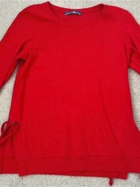 Avon Women's Crewneck Sweater in Bright Red with Side Tie